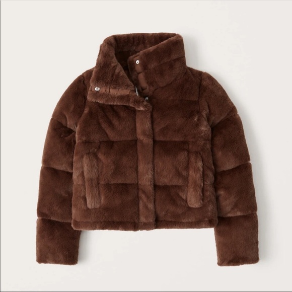 Abercrombie and Fitch XS Faux Fur Mini Puffer jacket - Picture 1 of 5